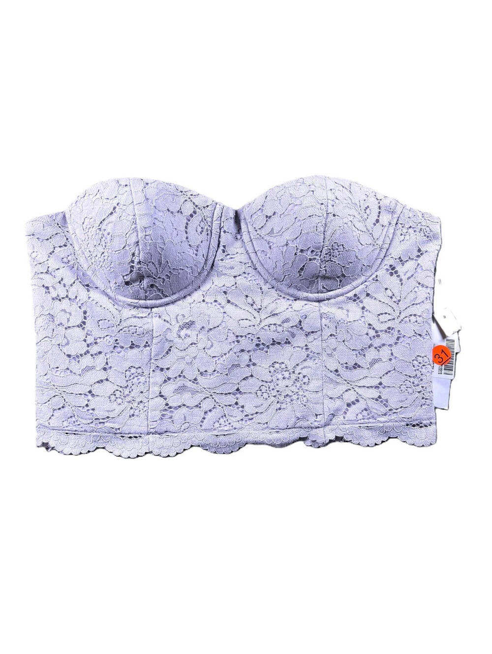 Aqua Corset Bustier XL Lavender Lace, Pushup, Cup Lined, Full Back Zipper #191
